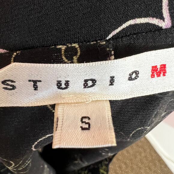 Vintage‎ Black Floral Handkerchief Skirt Y2K 2000s Fairy Grunge Retro Small - Picture 5 of 6